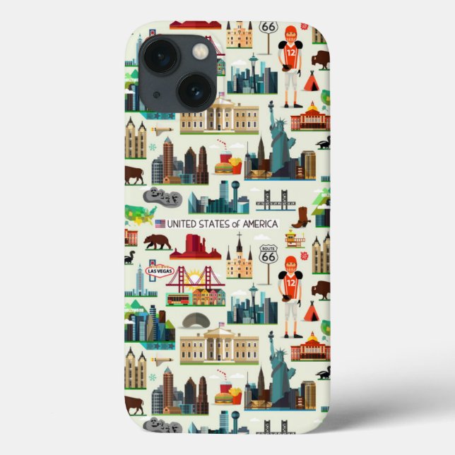 United States Symbols Pattern Case-Mate iPhone Case (Back)