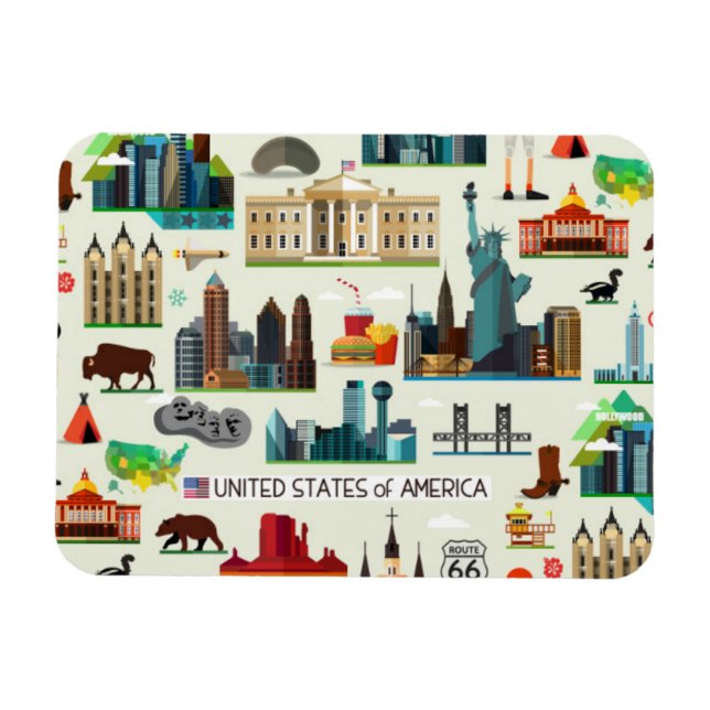 United States Symbols Pattern Magnet (Horizontal)