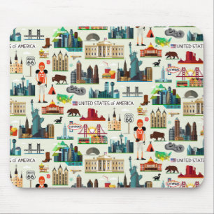 United States Symbols Pattern Mouse Mat