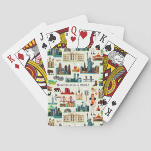 United States Symbols Pattern Playing Cards