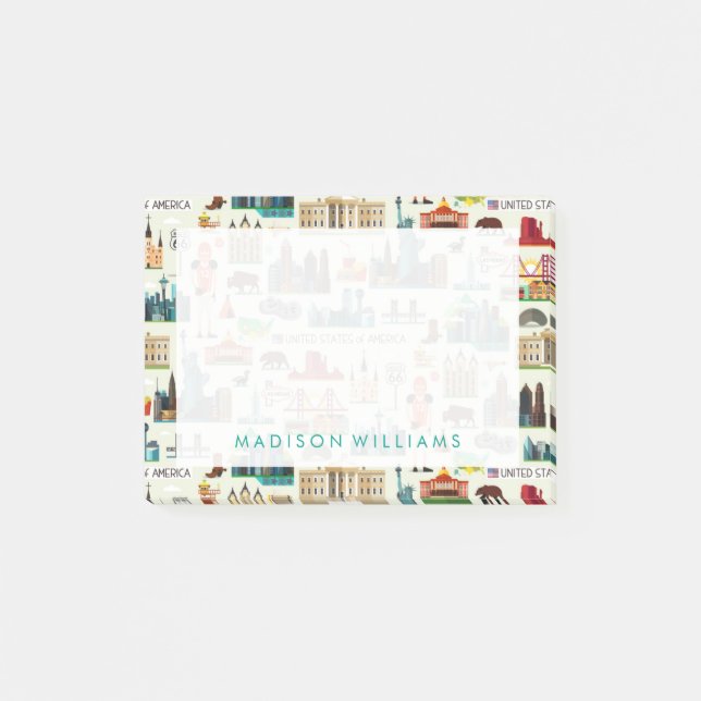 United States Symbols Pattern Post-it Notes (Front)