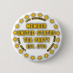 United States Tea Party 6 Cm Round Badge