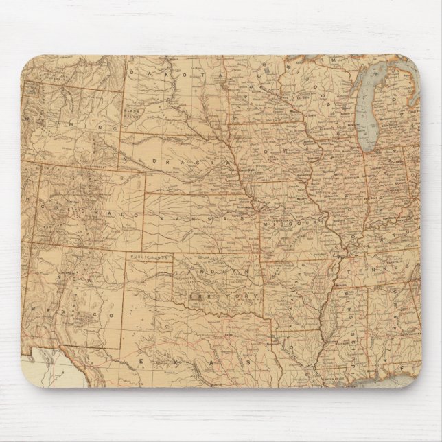 United States topographical features Mouse Mat (Front)
