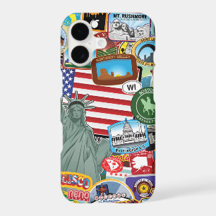 United States Travel Sticker Pattern