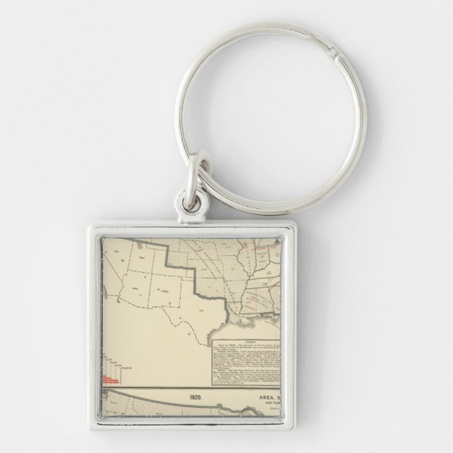 United States Two colour lithographed maps Key Ring (Front)