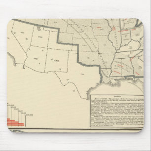 United States Two colour lithographed maps Mouse Mat