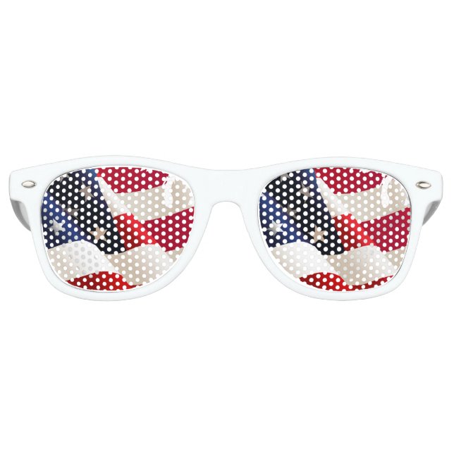 United States undulating flag Retro Sunglasses (Front)