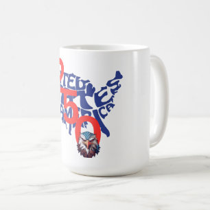 United States   USA   America 250 Map and Eagle Coffee Mug