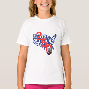 United States   USA   America 250 Map and Eagle T-Shirt