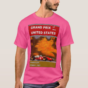 United States Vintage Grand Prix Auto Racing Print T-Shirt