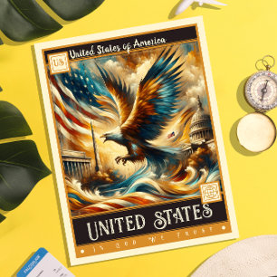 United States Vintage Painting Postcard