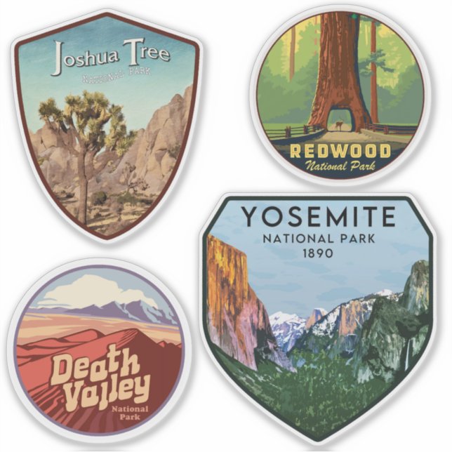 United States Vintage Style Travel Stickers (Front)