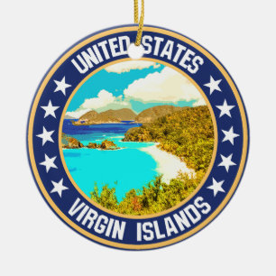 United States Virgin Islands Ceramic Tree Decoration