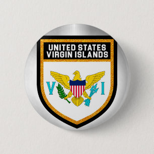 United States Virgin Islands Flag 6 Cm Round Badge