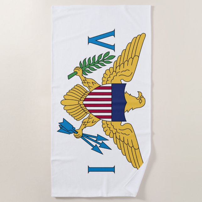 United States Virgin Islands Flag Beach Towel (Front)
