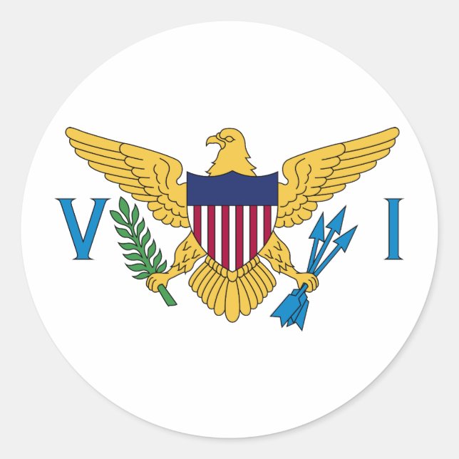 United States Virgin Islands Flag Classic Round Sticker (Front)