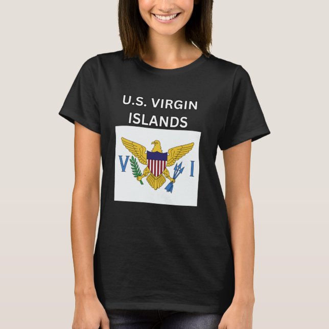 United States Virgin Islands Flag Design T-Shirt (Front)