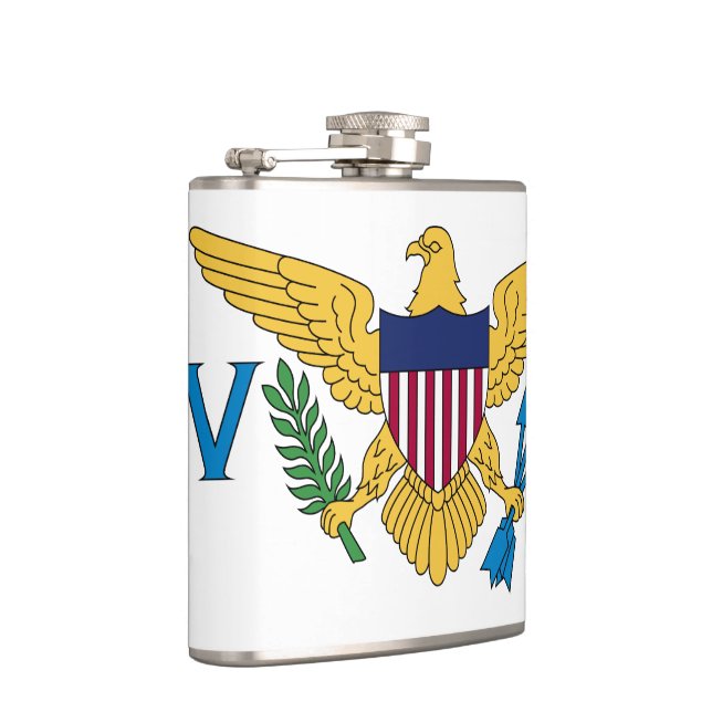 United States Virgin Islands Flag Hip Flask (Right)