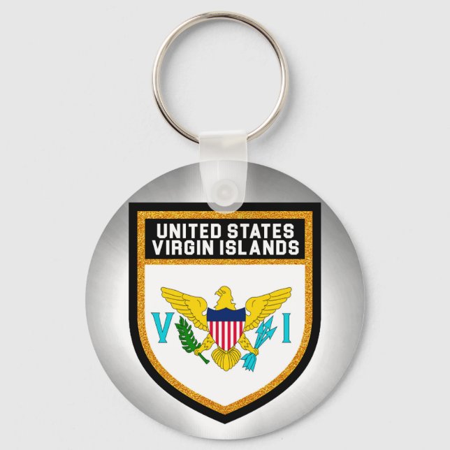 United States Virgin Islands Flag Key Ring (Front)