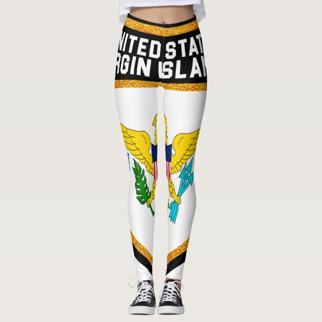 United States Virgin Islands Flag Leggings (Front)