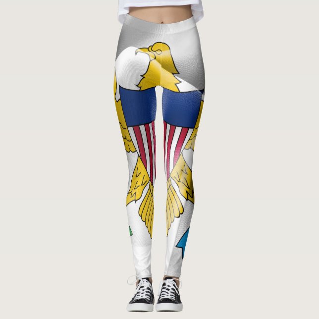 United States Virgin Islands Flag Leggings (Front)