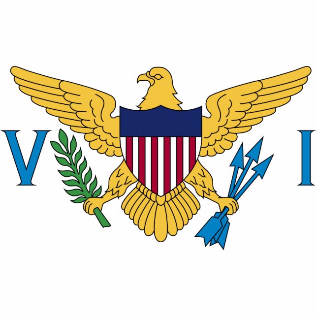 United States Virgin Islands Flag Standing Photo Sculpture (Front)