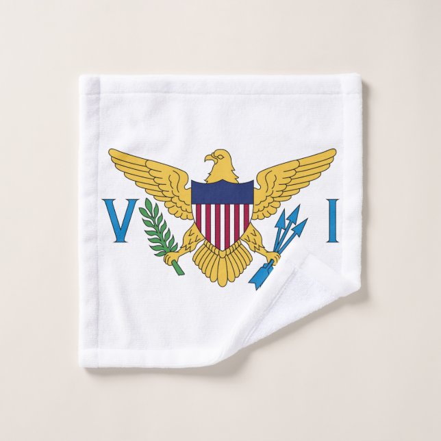 United States Virgin Islands Flag Wash Cloth (Wash Cloth)