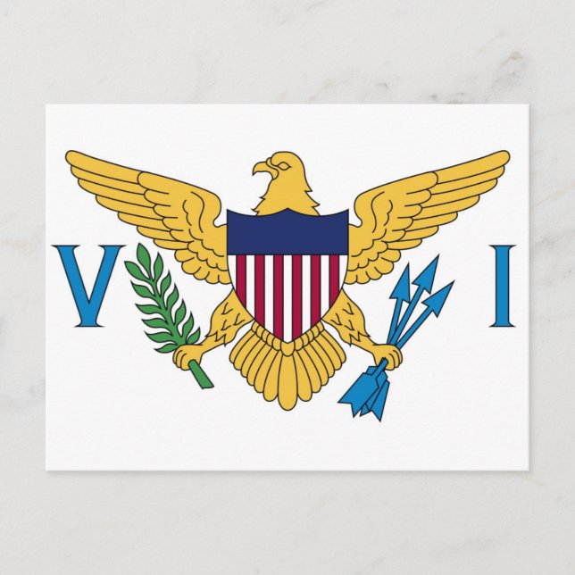 United States Virgin Islands National World Flag Postcard (Front)