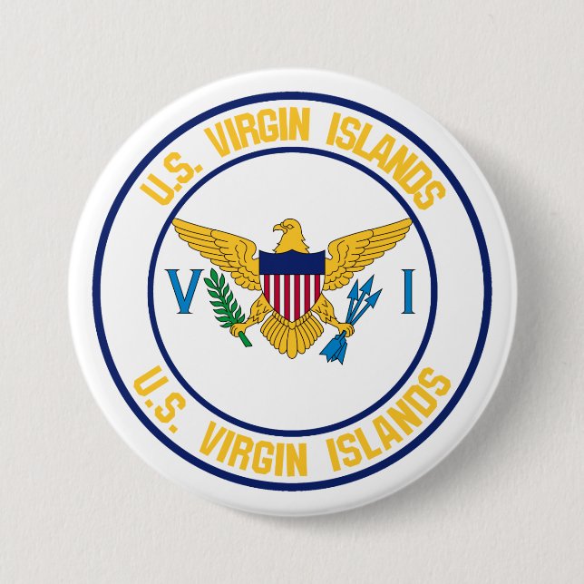 United States Virgin Islands Round Emblem 7.5 Cm Round Badge (Front)