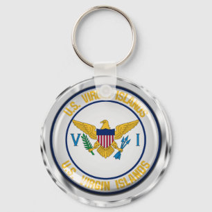 United States Virgin Islands Round Emblem Key Ring