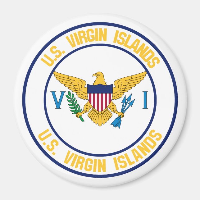 United States Virgin Islands Round Emblem Magnet (Front)
