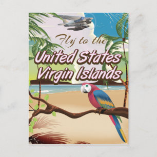 United States Virgin islands vintage travel poster Postcard