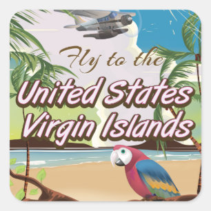 United States Virgin islands vintage travel poster Square Sticker