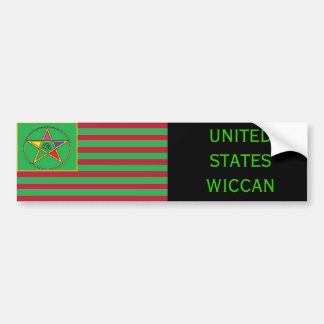 United States Wiccan Flag Bumpersticker Bumper Sticker
