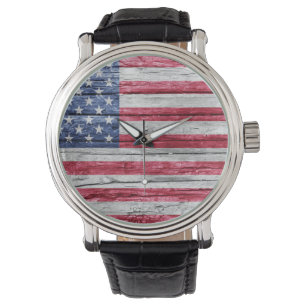 United States wood flag Watch