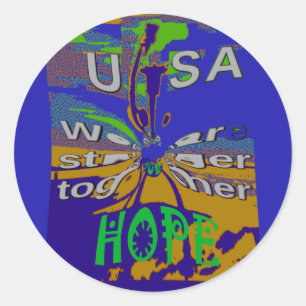 United USA Hope Stronger Together Classic Round Sticker