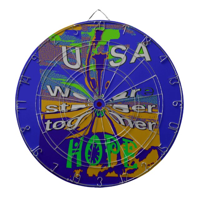 United USA Hope Stronger Together Dartboard (Front)