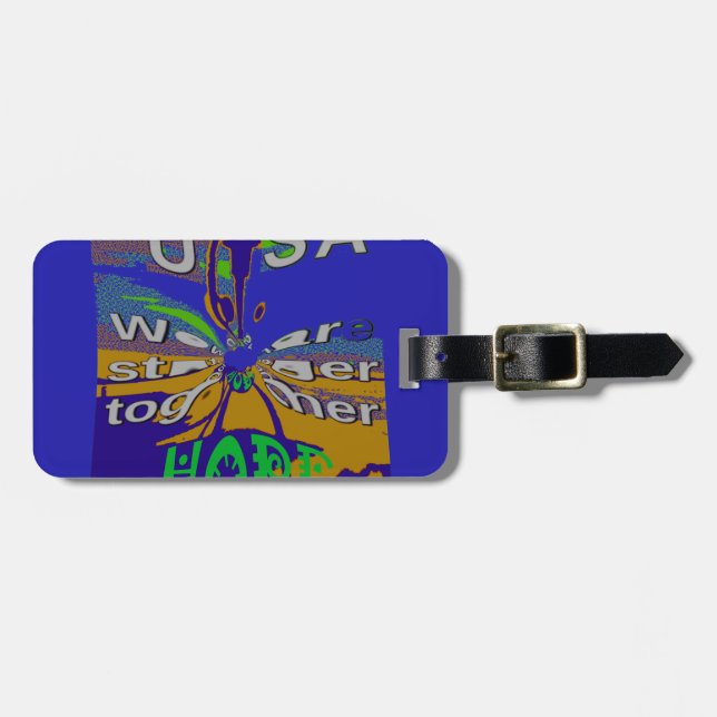 United USA Hope Stronger Together Luggage Tag (Front Horizontal)