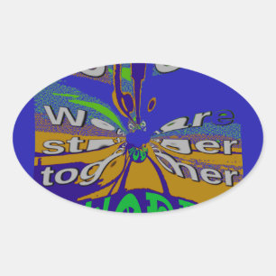 United USA Hope Stronger Together Oval Sticker