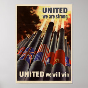 United we Are Strong United We Will Win Poster