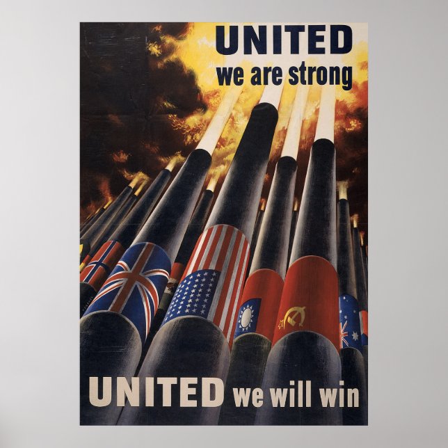 United We Are Strong United We Will Win Poster (Front)