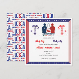 United We Party Block Party 250th Invitation