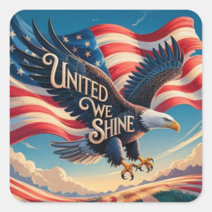 united we shine square sticker