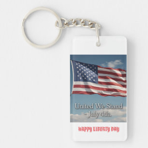 United We Stand: American Flag Custom Key Ring