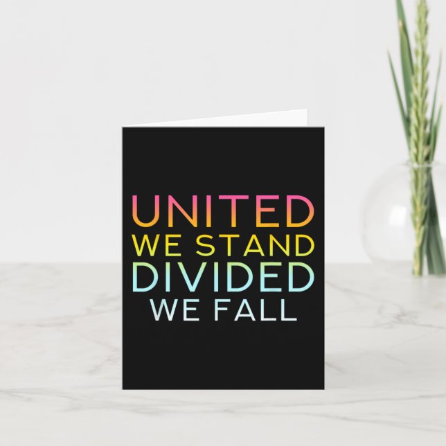 United We Stand Divided We Fall - Community Love Q Card (Front)