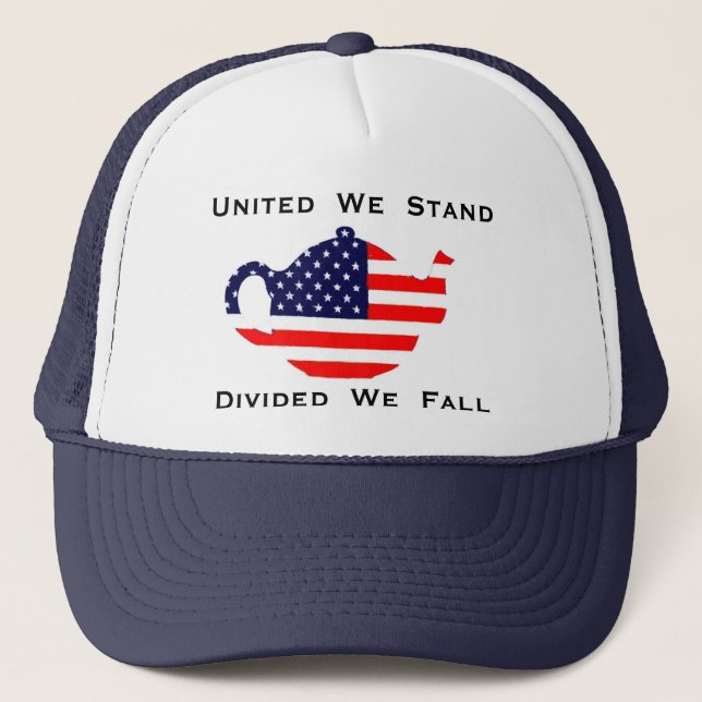 United We Stand Divided We Fall  Patriotic Hat (Front)