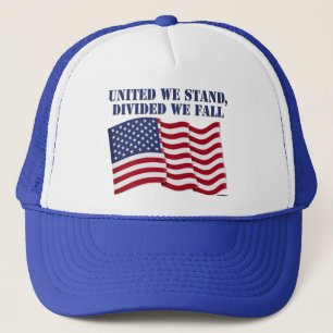 UNITED WE STAND, DIVIDED WE FALL TRUCKER HAT