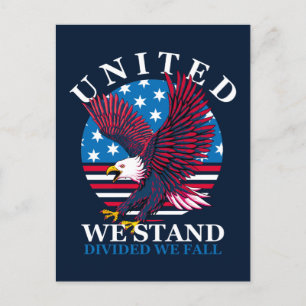 United We Stand - Eagle and American Flag Postcard