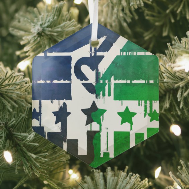 United We Stand for Change Glass Tree Decoration (Insitu)