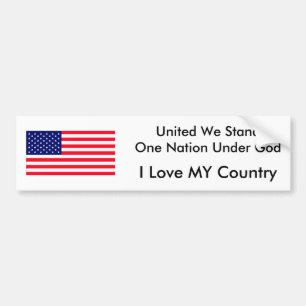 United We Stand One Nation Under God Bumper Sticker